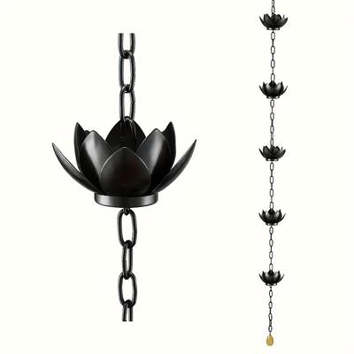 Outdoor Chain Flower Rain Chain Outdoor Garden Chain Decoration Drain Black Gold Lotus Rain Chain