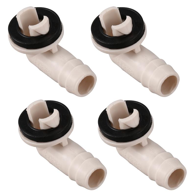 

4X Air Conditioner Ac Drain Hose Connector Elbow Fitting With Rubber Ring (15Mm) коричневий