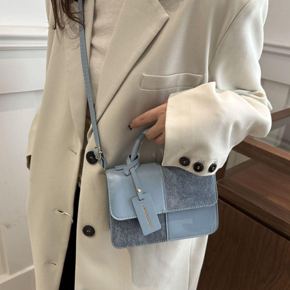 Portable Mini Travel Bag Color Blocking Ladies Crossbody Bag Messenger Bag Small Square Bag Girls