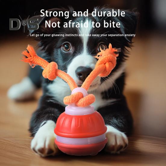 Inteligentna Automatyczna Ruchoma Piłka Piszcząca Zabawka dla Psa z Czujnikiem Ruchu Kompaktowa Konstrukcja Ładowanie USB Interaktywna Tocząca się Zabawka dla Zwierząt