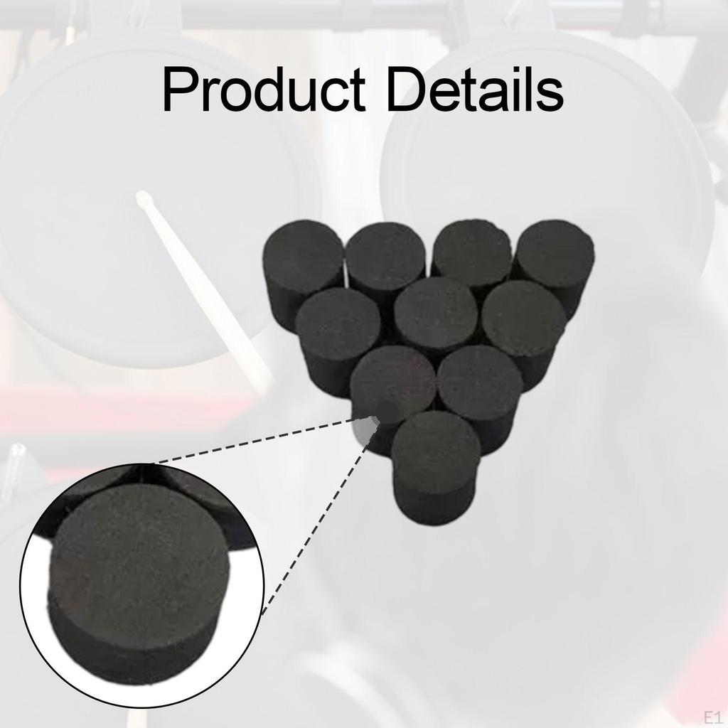 10 Pieces Drum Trigger Sponge Column DIY Electronic Good Elastic Replacement Black 20mm High