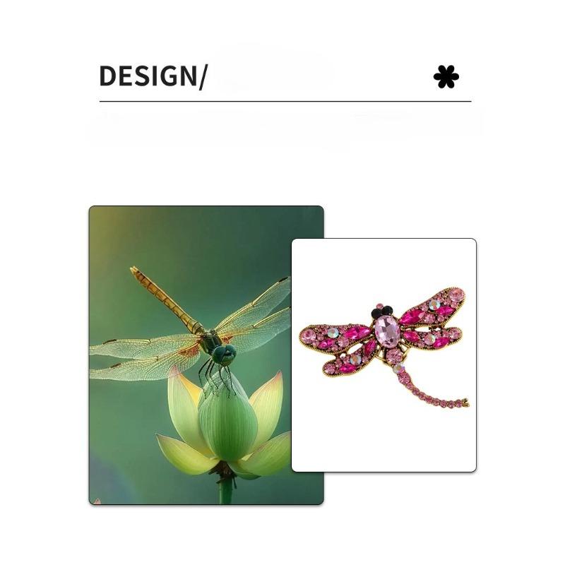 European and American Fashion, Large Dragonfly Brooch, Insect, Retro High-end Feel, Light Luxury, Women's Clothing Accessories, High-end Chest Flower