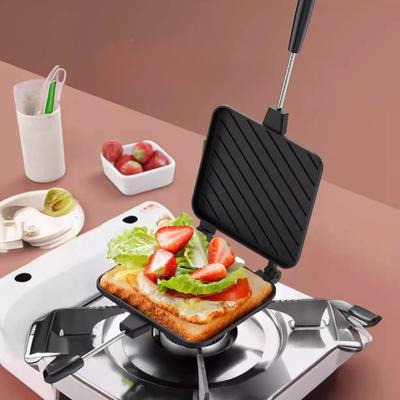 Aluminum Alloy Sandwich Maker Pan Double Sided Frying Pan  Non-Stick Sandwich Grill Pan Detachable Hot Sandwich Maker Cookware