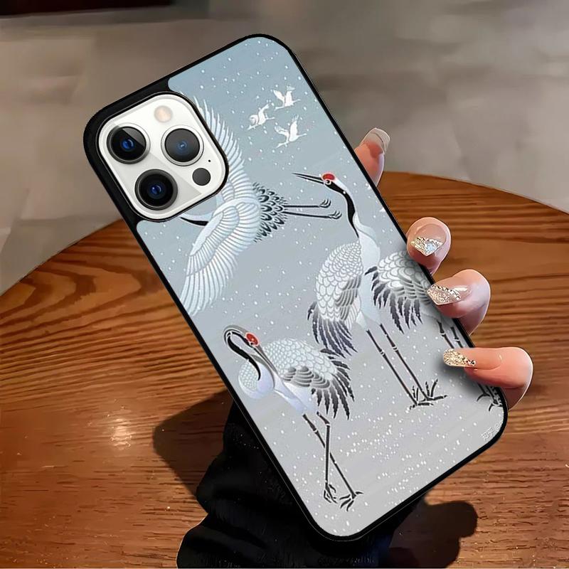 Red-crowned Crane Bird Phone Case For iPhone 17 Air 16 15 14 13 12 11 Pro Max Max Plus Bumper Case Cover