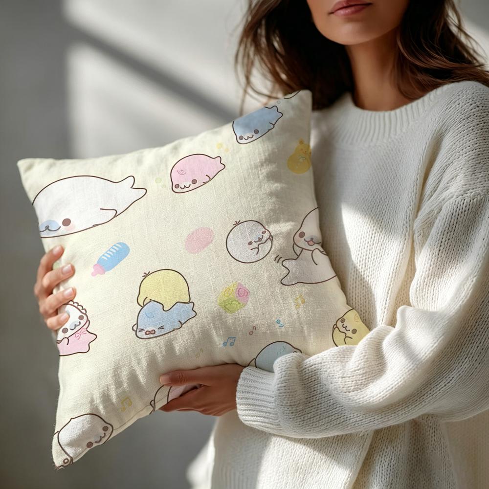 Character Mamegoma Cushion Cover Patterned Cushion Cover Romantic Cozy Home Sofa Decoration