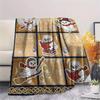 1Pc Cartoon Print Flannel Blanket, High Quality Comfortable for All Seasons, Home Decor, Warmth and Comfort, Perfect for Christmas Birthday Gift