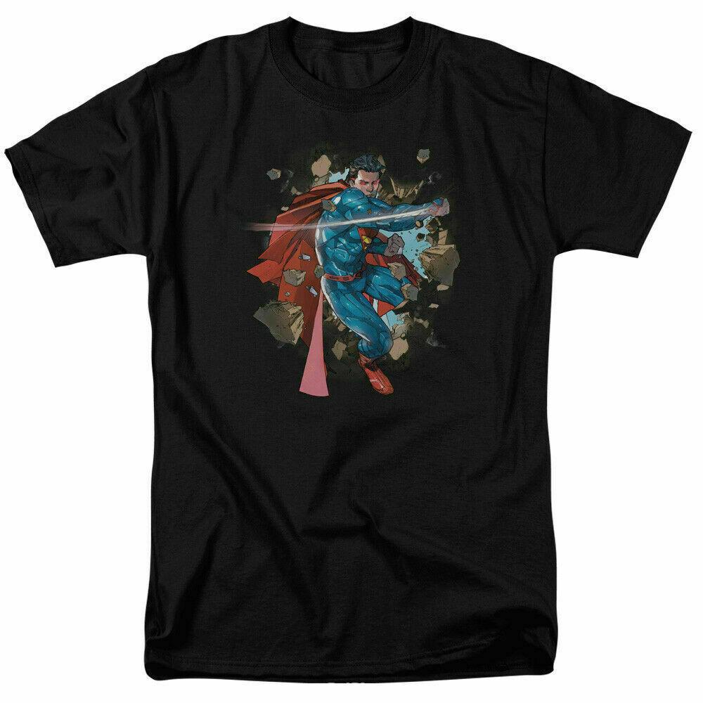 26 Superman Rock Breaker T Shirt Licensed Comic Book Movie Tee Black Unisex T-Shirt M