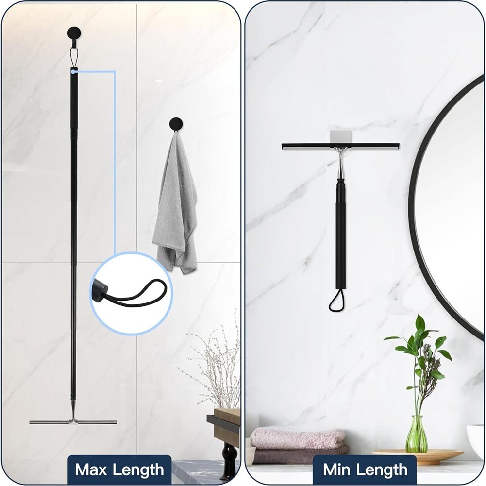 Good-12-51 Inch Home Telescopic Window-Scraper 2 In 1 Window Cleaning Scraper Kit For Floor Tiles Walls Car Windshield