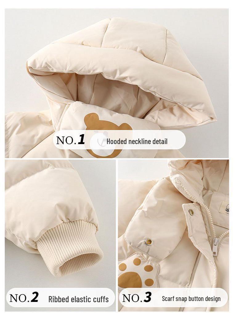 2025 Girls' Trendy Winter Down Coat - Thick Padded Fashion Jacket