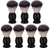 7Pcs Men Shaving Brush Wood Handle, Professional Salon Tools Hand Crafted Shaving Brush Wood Handle Black Wood Handle Shave Brus