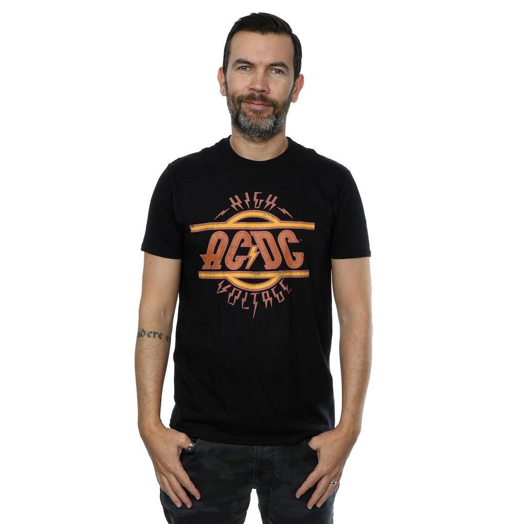 AC/DC Mens High Voltage Distressed Logo T-Shirt