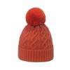 Winter hat children Japanese Korean version trendy versatile cold hat 8-character plaid knitted hat warm hairball wool hat women