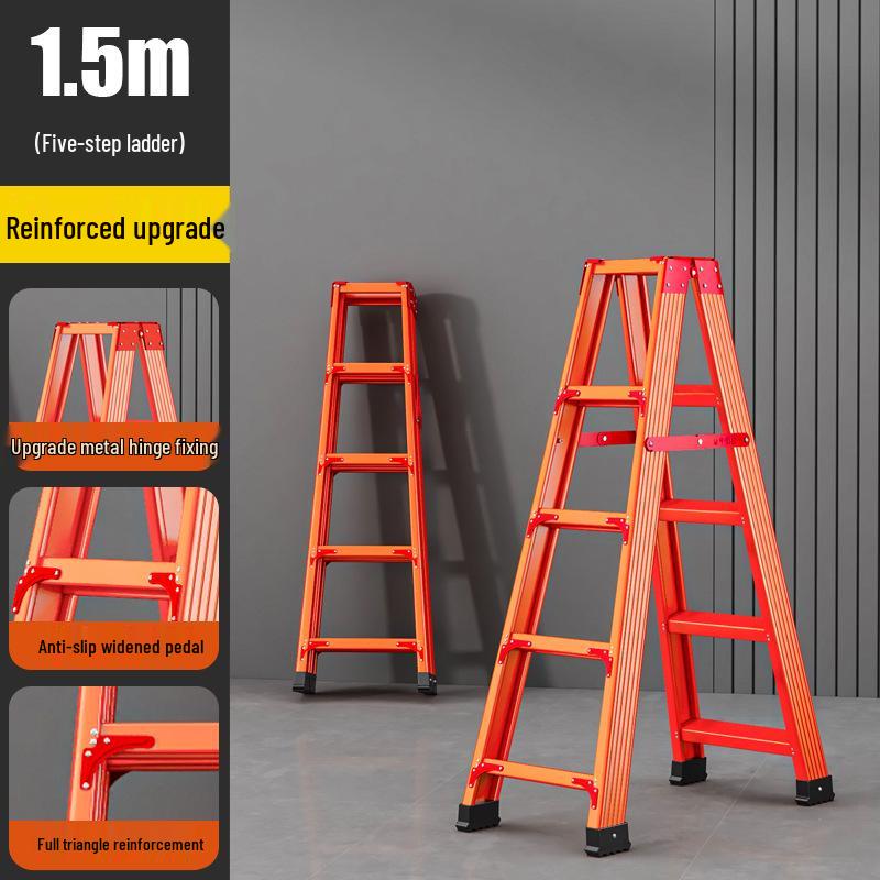 Extra Thick Aluminum Alloy Folding Herringbone Ladder for Home and Engineering Use