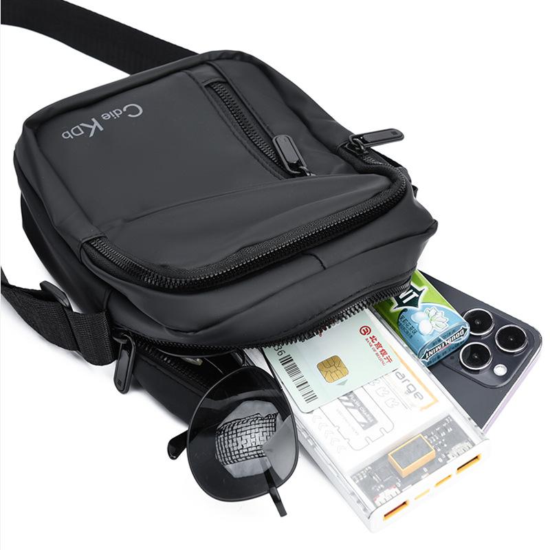 WEIXIER Men's Crossbody Sling Bag Summer , Casual Vertical Versatile Multi-layer Waterproof Shoulder Bag Waist Pack for Commute