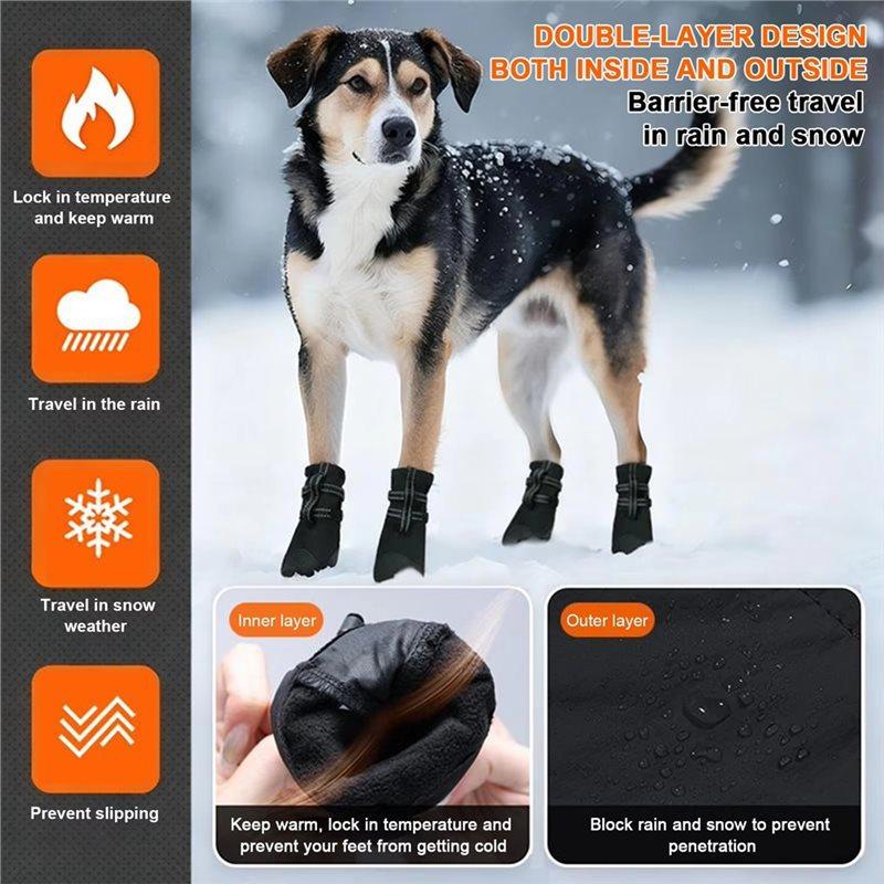 Hundeschuhe für heißen Asphalt, 4er-Pack, rutschfest, Haustierbedarf, Hundepfoten-Wundschutzschuh für Wanderungen, Spaziergänge im Freien