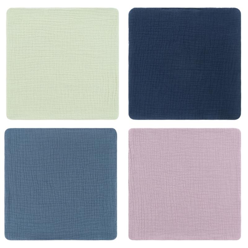 4Pcs Cotton Baby Face Towel Highly Absorbent Quick Dry Washcloth For Infant Face Washing Feeding And Daily Hygiene Care