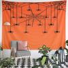 Spider Web and Hanging Spiders Design Pattern Wall Hanging Tapestry Decorative Tapestry Home Decor for Bedroom and Living Room