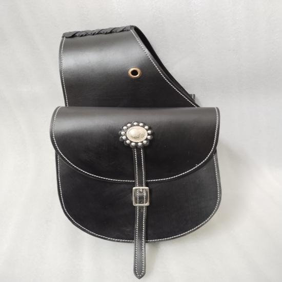 Generic ADEEFA New Leather Western Black Saddle Bag for Horse.