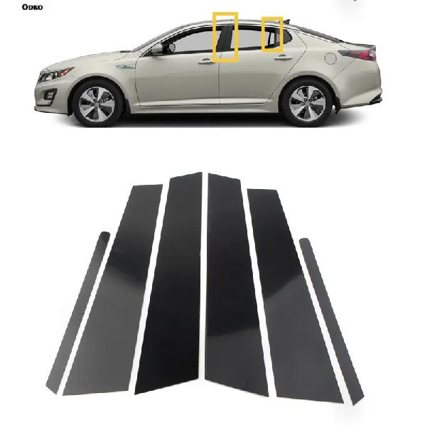 For KIA Optima 6Pcs Car Door Window Pillar Posts Trim Covers Sticker 2011 2012 2013 2014 2015