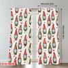 Set Of 2 Flat Printing Fashionable Christmas Curtains Gnomes Hearts Digital Printed Polyester Drapes Festive Curtain