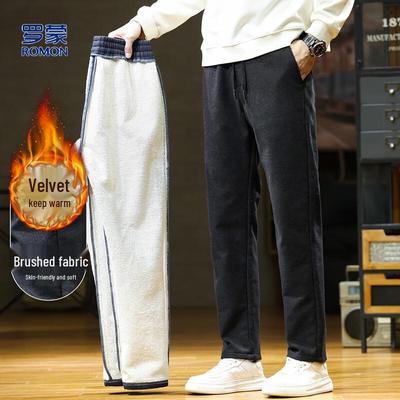 Men's Lamb Fleece Lined Straight Fit Casual Pants