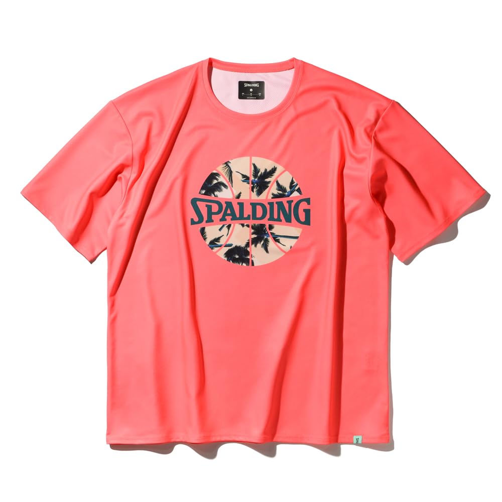 

Spalding Palm Tree Ball Print Coral T-Shirt, Size M (SMT25004)