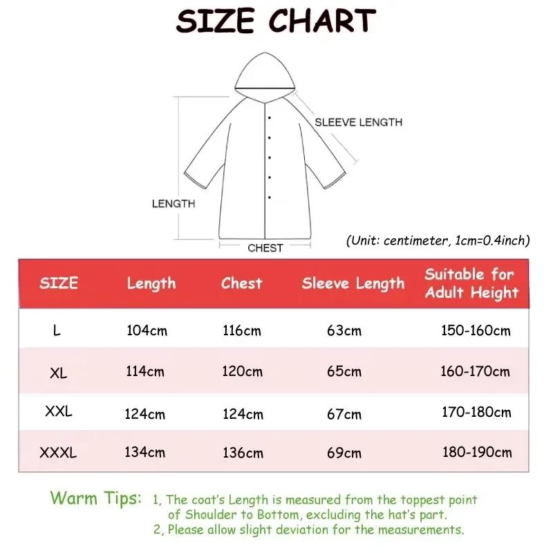 Unisex Black Waterproof Hooded Raincoat Thickened Outdoor Rain Poncho for Hiking Fishing Travel Fashionable Protection
