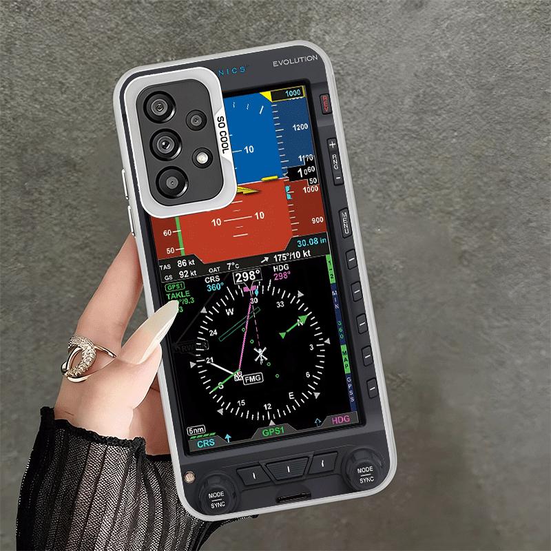 Aircraft Instrument Cockpit Radar Soft Phone Case for Samsung A17 A16 A15 A14 A13 A57 A56 A55 A54 A53 A37 A36 A35 A34 A33 A26 A2
