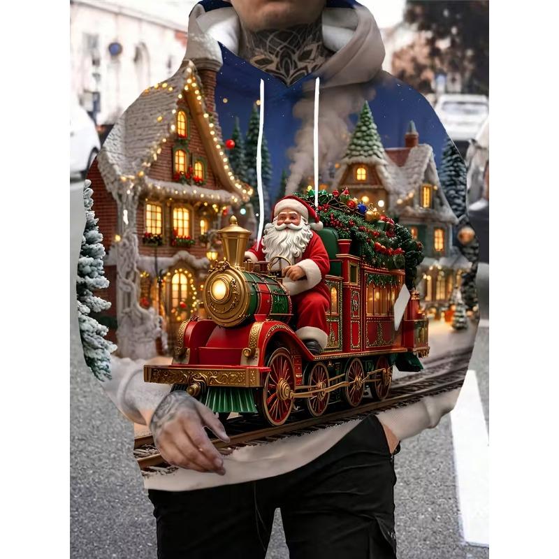 Santa Claus Men's Hoodie Fashion 3D Printed Hoodie Street Christmas Hoodies Funny Xmas Gifts Unisex Clohting Sweatshirts