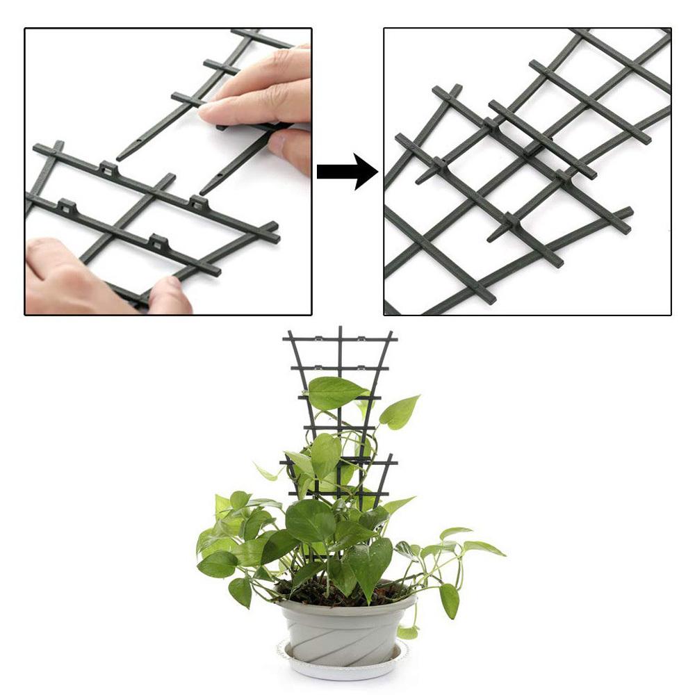 [2pcs Durable Plant Trellis] 2pcs Stackable Durable Black Plastic Plant Trellis Ladders | Indoor/Outdoor Use, Ideal for Climbing Vines