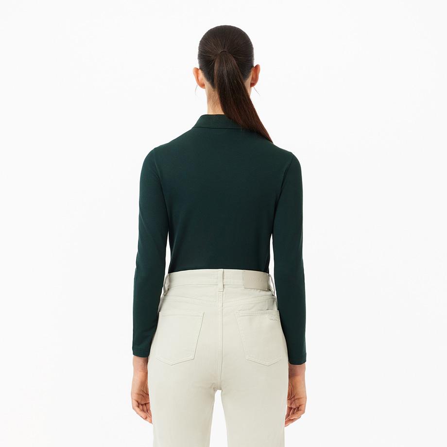 [lacoste] Women's Slim Fit Long-Sleeve Polo Shirt PF5464-54NYZP