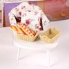 Mini Bread basket decoration, resin crafts, house decoration accessories miniature food bread basket, DIY miniature scene art project