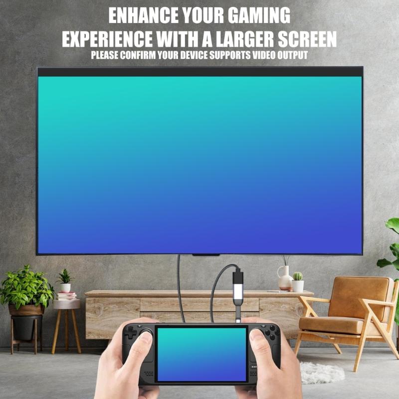 Flat Cable USB C to HDTV Adapter Type C to HDTV Adapter 4K@60Hz Video Sound Sync Screen Converter Heat Dissipation