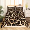 Black And Brown Leopard Print Three-Piece Quilt Cover 3D Digital Printing Bedding Set Bed Cover