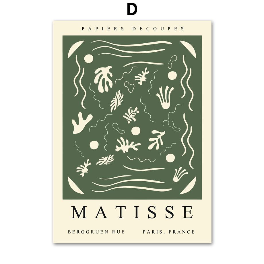 Matisse Abstract Flower Woman Posters Museum Wall Art Print Canvas Painting Sage Green Trendy Wall Pictures Living Room Decor