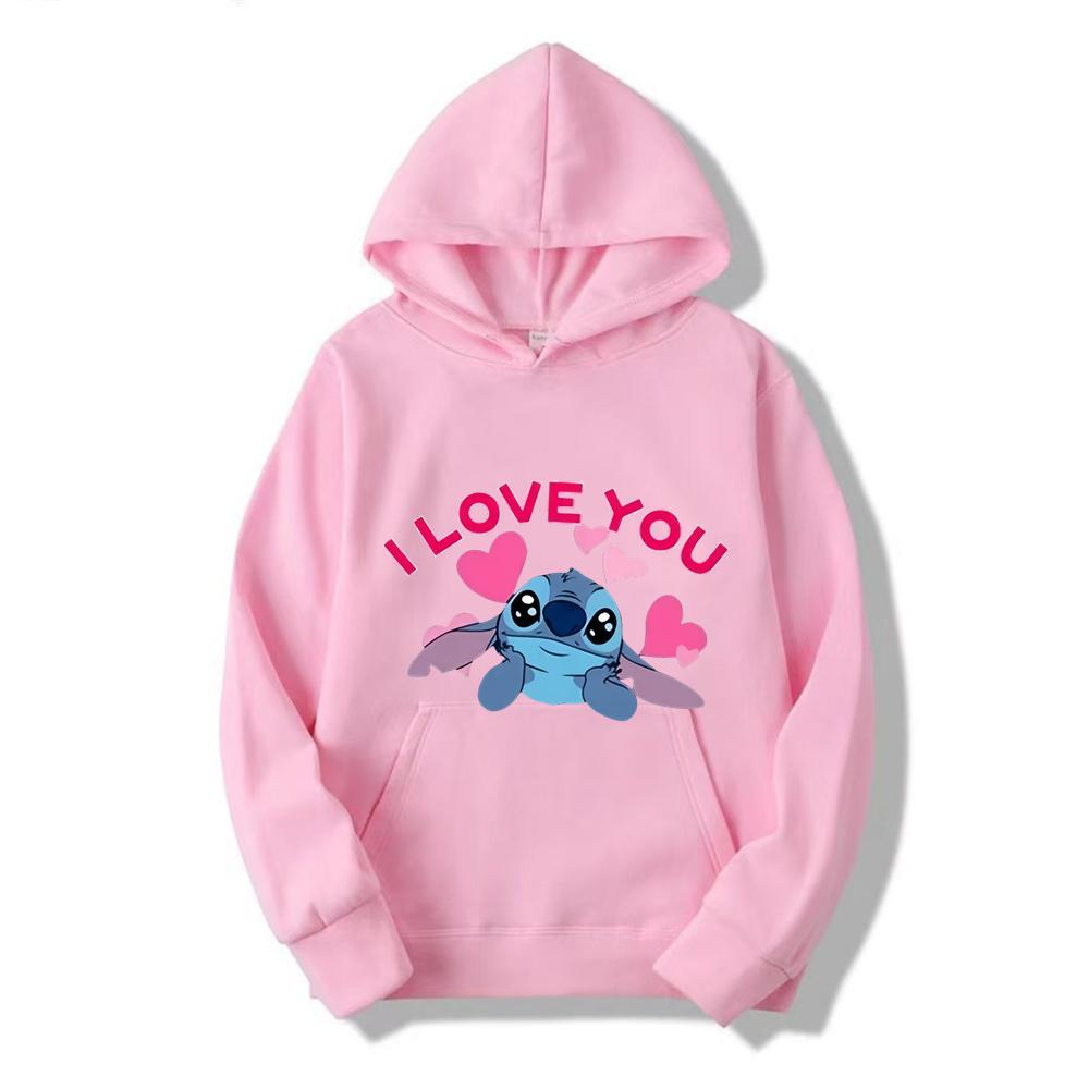 2025 New Disney Stitch Pattern Hooded Long-sleeved Sweater Autumn and Winter Disney Top Anime Hoodie Harajuku Hoodie Sweatshirts