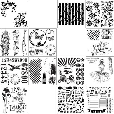 1 ks Šablony White Album Crafts PET Plast 14.1*13cm Embosovací Šablony Malování Scrapbooking Malovací Šablona Ručně vyráběné