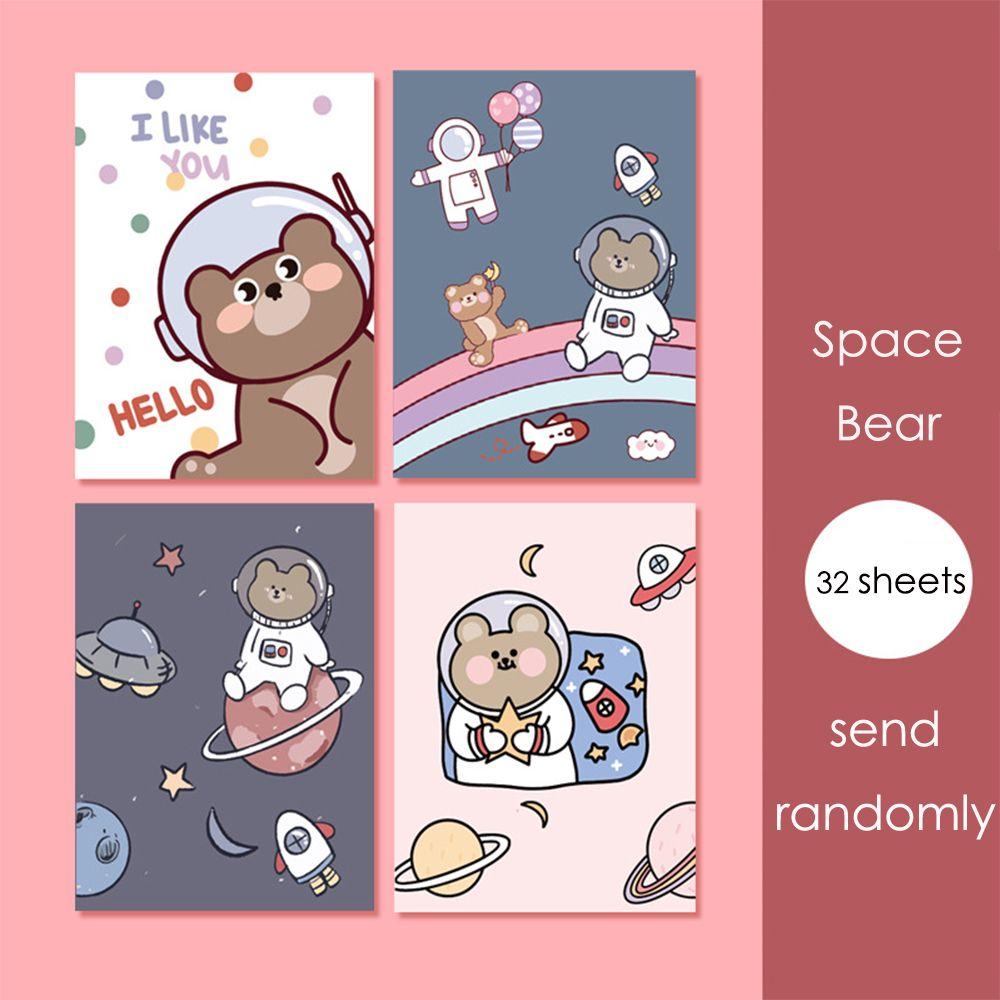 Small Diary Portable Steno Cartoon Astronaut Bear Peach Patterns Cute Girl Dinosaur Mini Notebook
