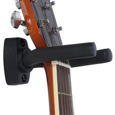 Support Mural pour Guitare Noir Robuste, Support Gain de Place pour Guitares Acoustiques et Électriques, Installation Facile, Alliage Robuste