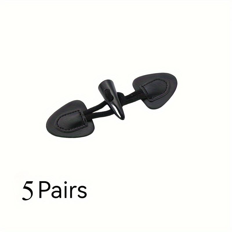5 Pairs PU Leather Horn Buckle Toggle Button Fastener for Coat Jacket Duffle DIY Handmade Craft Sew on Clothing Sewing Decoration