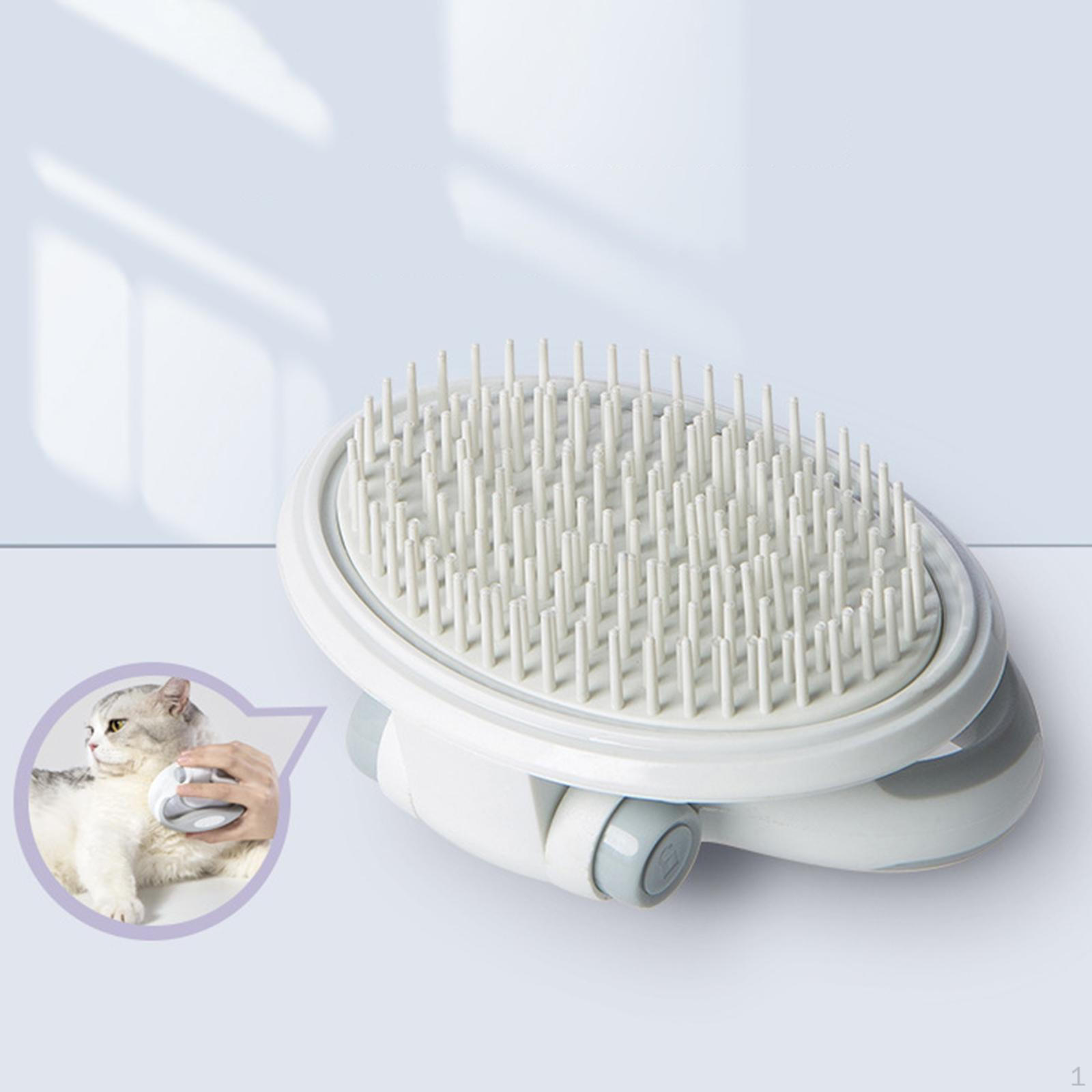 

Cat Brush Grooming Foldable Handle Comb Massaging for Loose Fur Massage Washing Pet білий