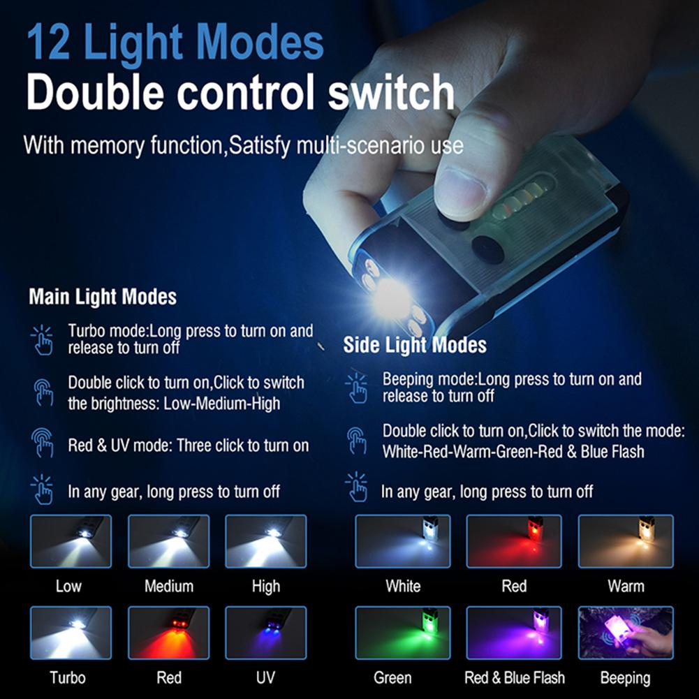 Mini Powerful Flashlight Keychain Light Rechargeable Handheld Alarm Torch Portable Emergency Work Light Camping Pocket Lanterns