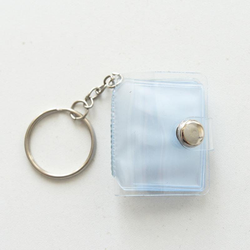 New 1/2-inch Holder Pockets Photo Transparent DIY Mini Photo Album Keychain Portable Certificate Photo Storage Portable Key Ring