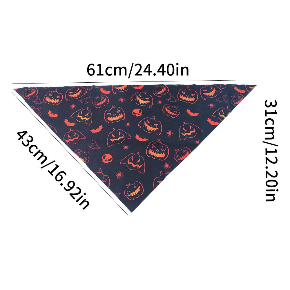 

1PC Halloween Pumpkin Pattern Dog Bandanas Triangle Scarves Breathable Dog Bib for Pet Dogs Cats Small Medium Breeds All-Season