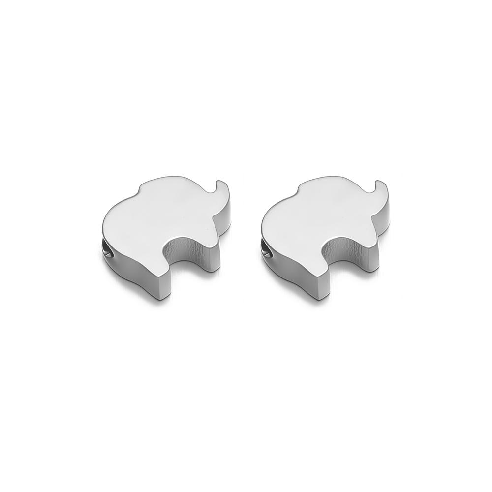 

5pcs Stainless Steel 8mm Cute Elephant Beads for DIY Jewelry Making Necklace Findings Girls Woven Bracelet Accessories Supplies