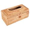 BHBL Paper Rack Rattan Tissue Box Elegant Home Decoration Handmade Desktop Tissue Container Napkin Storage Case