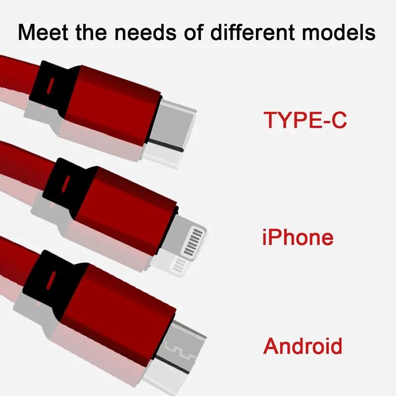 Car 3in1 USB Cable Battery Chargers Trim for Cadillac ATS BLS CT4 CT6 CTS ESCALADE STS XLR XT4 XT5 XTS SLS