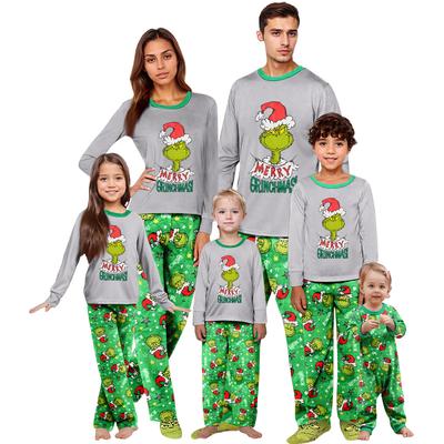Parent-child Christmas Print Home Suit Long-sleeved Top And Pants