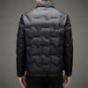 Leichte und dünne Daunenjacke für Männer mittleren Alters, lässige kurze Entendaunen Winter neuer Stil Herren warme Stehkragen modische Daunenjacke