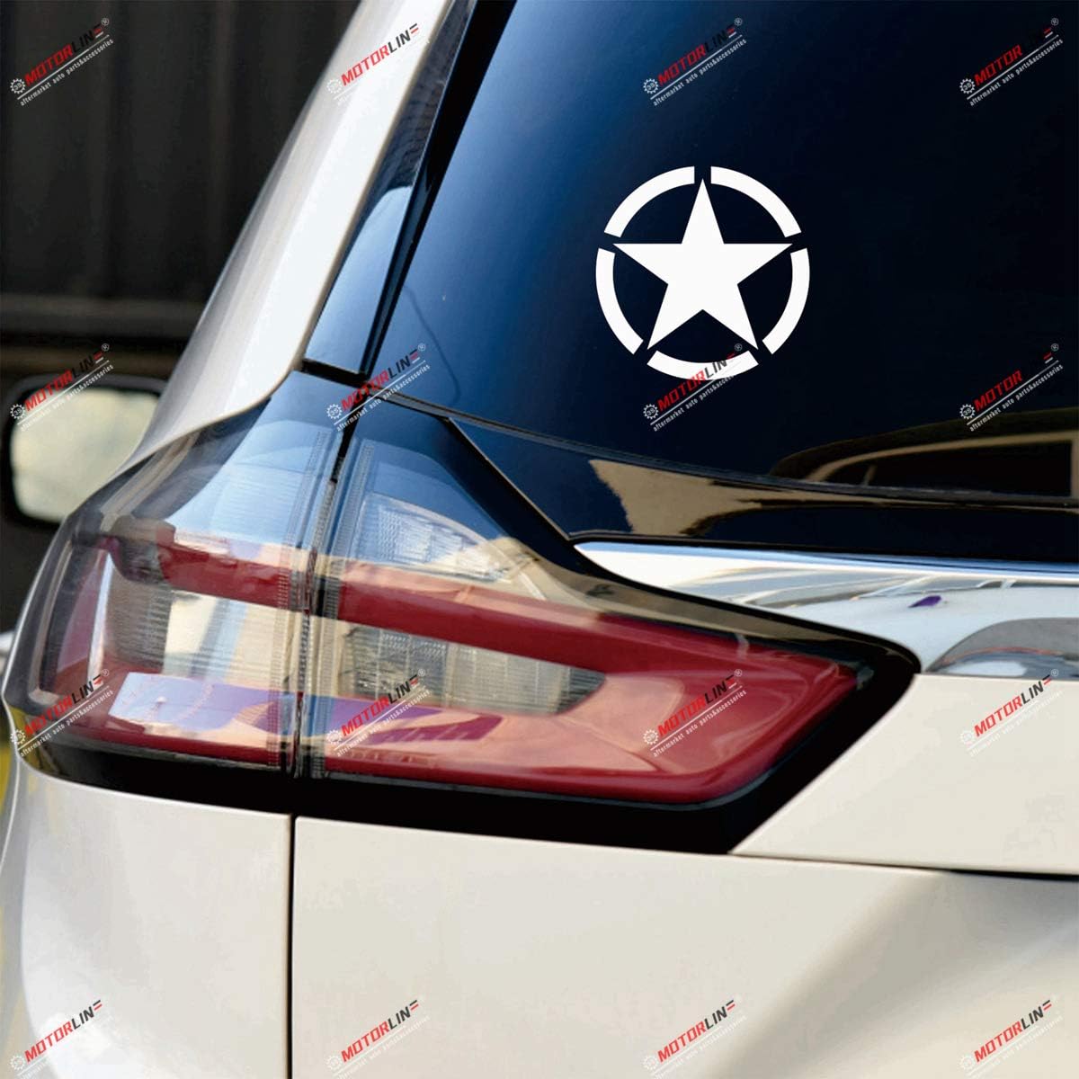 4X White 2 Army Star WW2 Decal Sticker Car Vinyl fit for Jeep Toyota Willys Style a